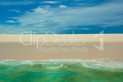 beach, sea and deep blue sky