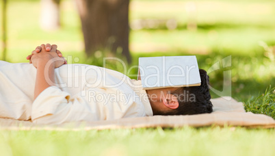 Man sleeping with his book