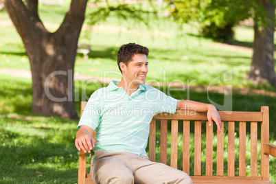 Handsome man on the bench