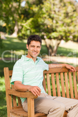 Handsome man on the bench