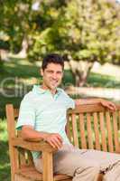 Handsome man on the bench