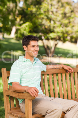 Handsome man on the bench