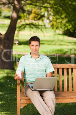 Man working on his laptop