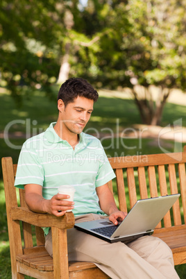 Man working on his laptop