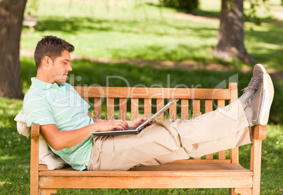 Young man with his laptop