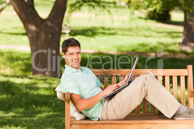 Young man with his laptop