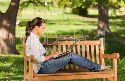 Young woman working on her laptop