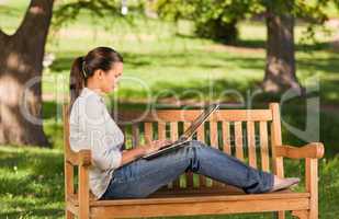 Young woman working on her laptop