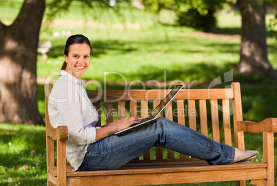 Young woman working on her laptop