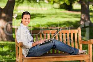 Young woman working on her laptop