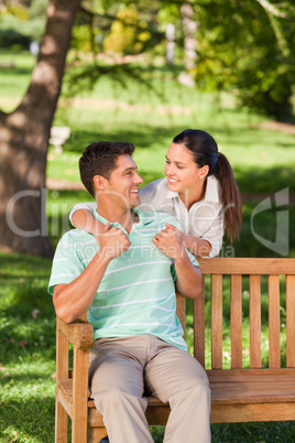 Woman huging her boyfriend