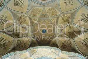 Dome of an ancient mosque, oriental ornaments from Isfahan, Iran