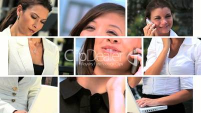 Montage of Business People W/ Modern Technology