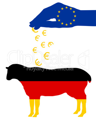 Deutsches Schaf mit EU Subventionen