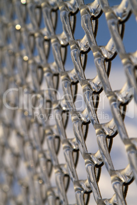 chainlink fence, covered with ice