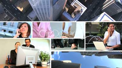 Montage of People in City Business Situations
