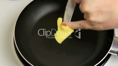 Butter Into Fry Pan