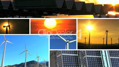Montage of Clean Renewable Energy Production