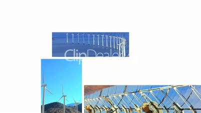 Montage of Clean Renewable Energy Production