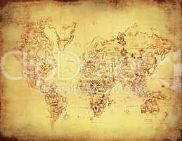 ancient map of the world.