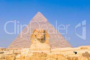 Sphinx and pyramids at Giza, Cairo