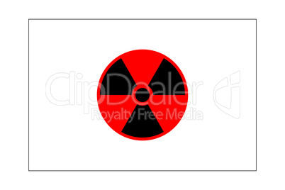 Japanese Radioacticity, Trefoil Symbol On Flag Of Japan