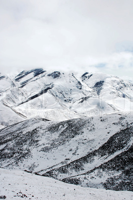 Landscape of snowy mountains