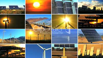 Montage of Renewable Energy Production