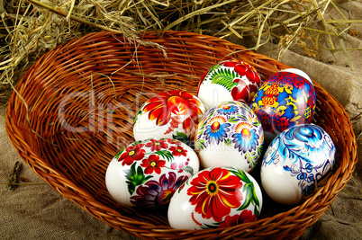 The painted eggs