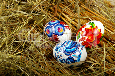 The painted eggs