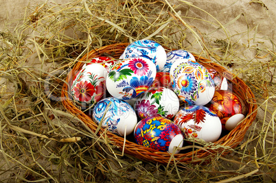 The painted eggs