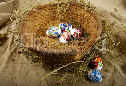 The painted eggs