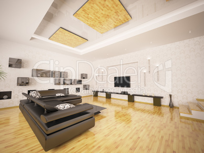 Interior of modern living room 3d render