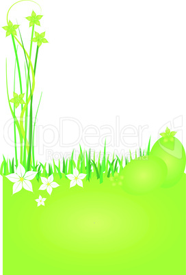 Ostern Karte Blumen grün