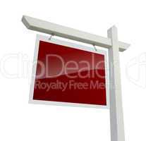 Blank Red Real Estate Sign on White