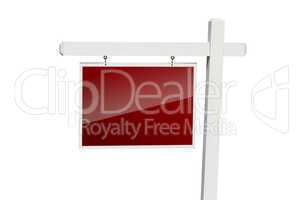 Blank Red Real Estate Sign on White