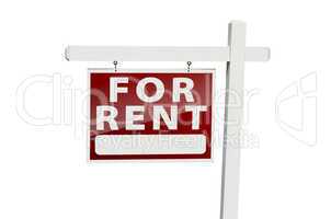 For Rent Real Estate Sign on White