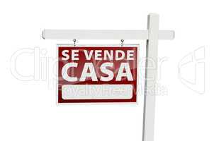 Spanish Se Vende Casa Real Estate Sign on White