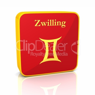 Sternzeichen - Zwilling Rot Gold