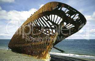 Schiffswrack in Patagonien, Chile