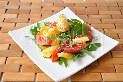 salad of red and yellow tomatoes