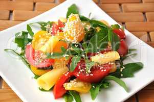 salad of red and yellow tomatoes