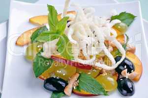 salad with grapes and nectarines