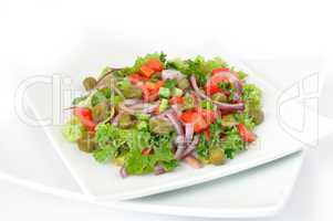 Vegetable salad with capers