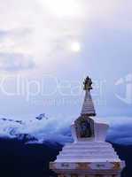 White stupa under the sun