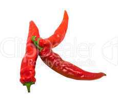 Letter K composed of chili peppers