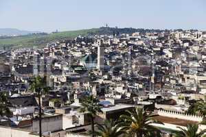 Stadtpanorama von Fes in Marokko