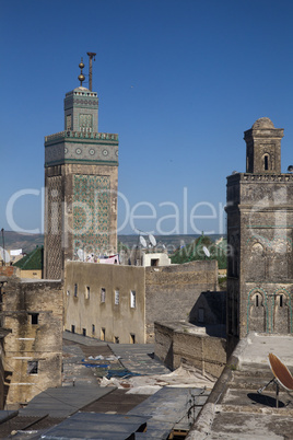 Stadtpanorama von Fes in Marokko