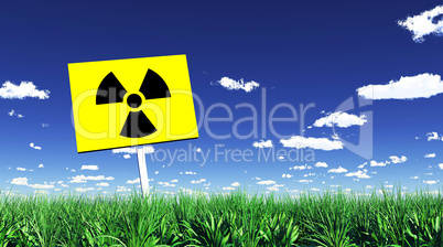 Radioaktiv Schild in grünem Gras 01