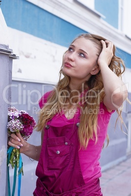 Girl with bouquet